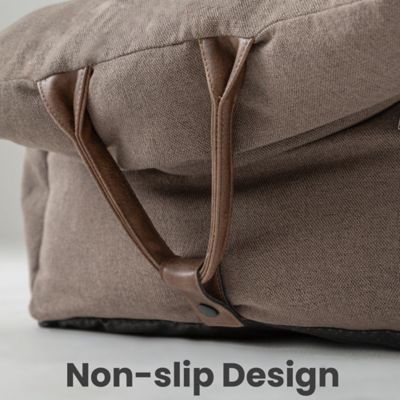 Image showing 7 th PawsPik Convertible Plush 3-in-1 Pet Carrier, Travel Bed, and Car Seat, Chestnut Brown