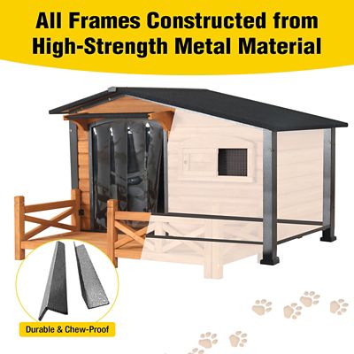 Image showing  60.4 in L Extra Large Outdoor Heated Dog House, Metal Frame