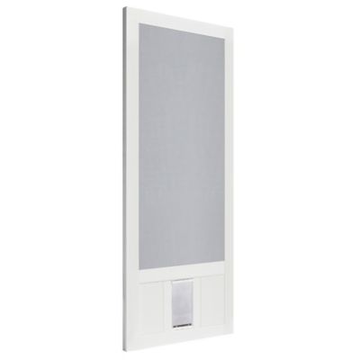 Image showing 2 th Screen Tight Solid Vinyl Screen Door 36 in. With Medium Size Pet Door