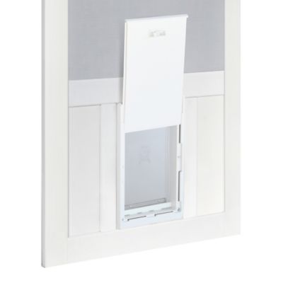 Image showing 6 th Screen Tight Solid Vinyl Screen Door 36 in. With Medium Size Pet Door