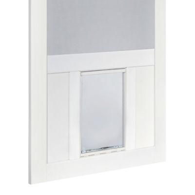 Image showing  Solid Vinyl Screen Door 32 in. With Medium Size Pet Door