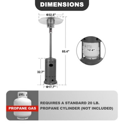 Image showing 6 th Nuu Garden Powder-Coated Propane Gas Outdoor Heater with Wheels, ETL Certified
