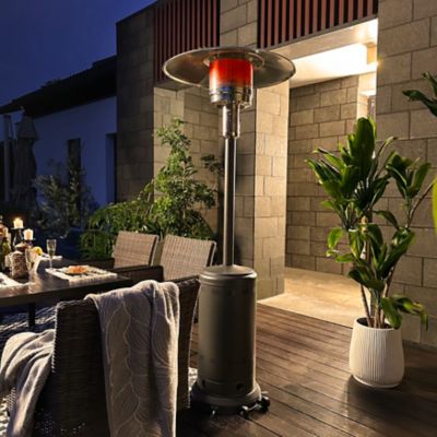 Image showing 7 th Nuu Garden Powder-Coated Propane Gas Outdoor Heater with Wheels, ETL Certified