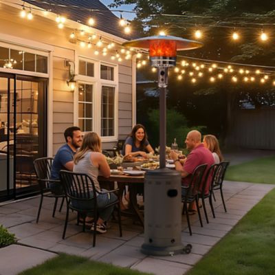 Image showing 8 th Nuu Garden Powder-Coated Propane Gas Outdoor Heater with Wheels, ETL Certified