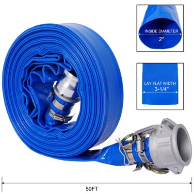 Image showing 7 th Progreen 2 in. x 50 ft. Water Discharge Hose with Fittings