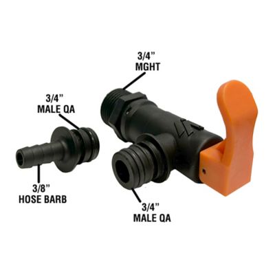 Image showing  3/4 in. Polypropylene Quick-Attach Spray Boom Shutoff Valve