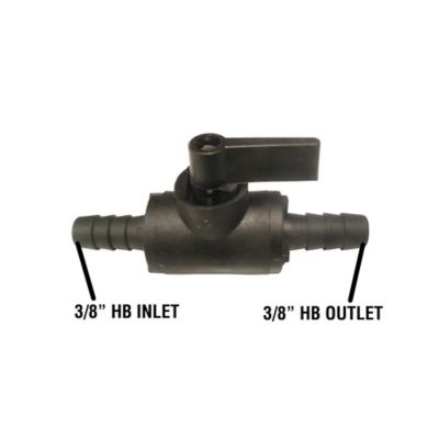 Image showing 1 th CountyLine 3/8 in. Polypropylene Hose Barb Inline Ball Valves, 2 pk.
