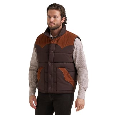 Wrangler Men's Corduroy Western Puffer Vest