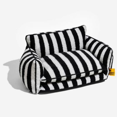 Image showing  Striped Faux Lambswool Pet Sofa Bed