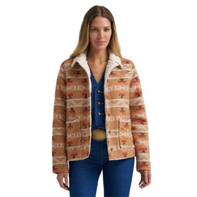 Wrangler Women's Sherpa Lined Jacquard Coat