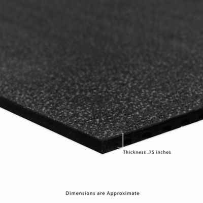 Image showing  48 in. x 72 in. Heavy-Duty Black Rubber Utility Mat - 0.75 in. Thick, Slip-Resistant for Stalls, Trailers, Gyms & More