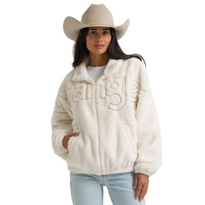 Wrangler Women's Faux Fur Logo Jacket