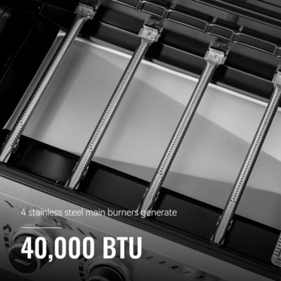 Image showing  5-Burner Gas Grill with Side Burner and Sear Burner, Cart Style Propane Gas Grill with Side Shelf, 64,000 BTU