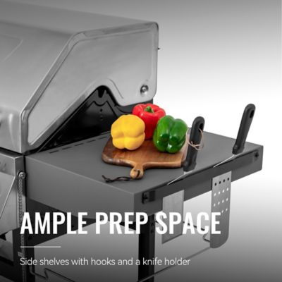 Image showing 7 th Royal Gourmet 5-Burner Gas Grill with Side Burner and Sear Burner, Cart Style Propane Gas Grill with Side Shelf, 64,000 BTU