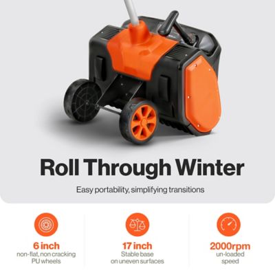 Image showing  Electric Snow Blower Adjustable Angle 17 in Clearing Width 5.7 in. Intake Height, 48V 2Ah Battery