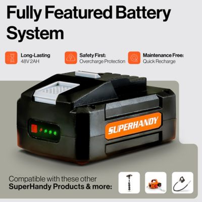 Image showing  Electric Snow Blower Adjustable Angle 17 in Clearing Width 5.7 in. Intake Height, 48V 2Ah Battery