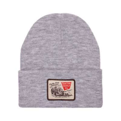 Tractor Supply Unisex Adult Farm Shield Cuffed Knit Beanie, Heather Gray