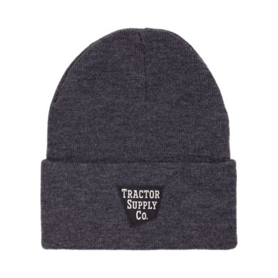 Tractor Supply Unisex Adult Woven Shield Cuffed Knit Beanie, Charcoal Heather