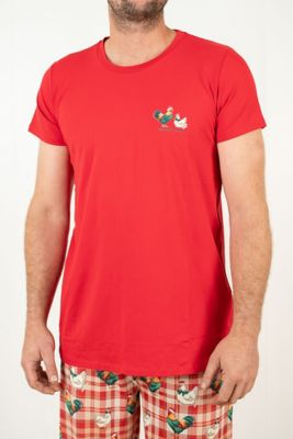 Image showing  Women's Christmas Chicken Plaid Pajama Shirt