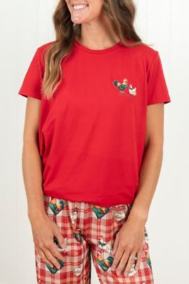 Image showing  Women's Christmas Chicken Plaid Pajama Shirt
