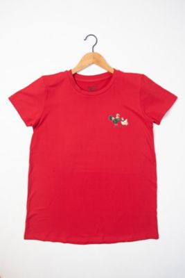 American Farm Company Women's Christmas Chicken Plaid Pajama Shirt