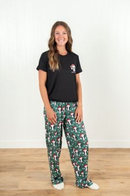 Image showing  Women's Santa Cow & Snowflakes Pajama Pants