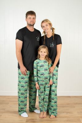 Image showing  Women's Green Tractor Christmas Pajama Shirt