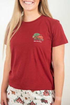 Image showing  Women's Christmas Barn Animals Pajama Shirt