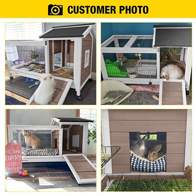 Aivituvin Rabbit Hutch Bunny Cage (Inner Space 4.84 ft.)