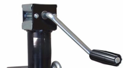 Image showing  2,000 lb. Capacity Side-Mounted Side Wind Round Weld-On Trailer Jack, 10 in. Travel