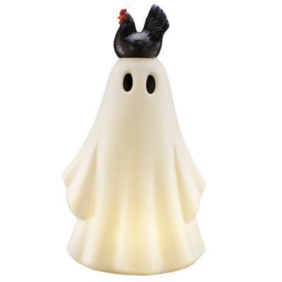 Red Shed 32 in. Light-Up Ghost with Hen Blow Mold Halloween Statue