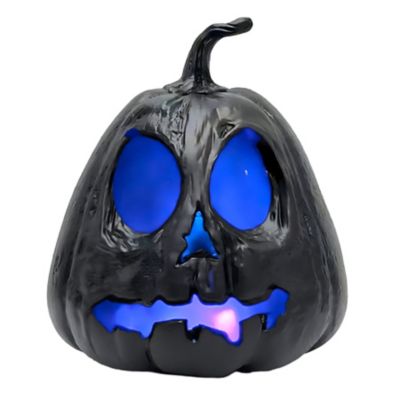 Red Shed 16 in. Burnt Flaming Halloween Pumpkin
