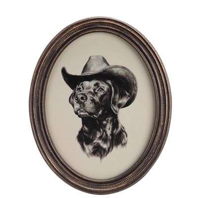 Red Shed 10 in. Dog Cowboy Framed, 90243278