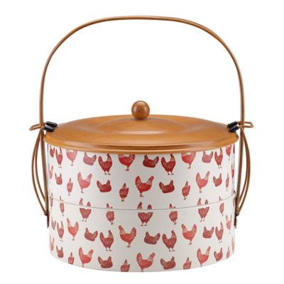 Red Shed 9.84 in. Double-Layer Chicken Storage Basket