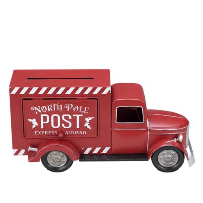 Red Shed 8.75 in. North Pole Express Metal Christmas Truck