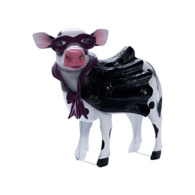 Red Shed 17.5 in. Metal Cow Halloween Statue with Mask