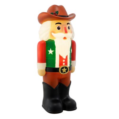 Red Shed 24 in. Blow Mold LED Cowboy Nutcracker Decoration