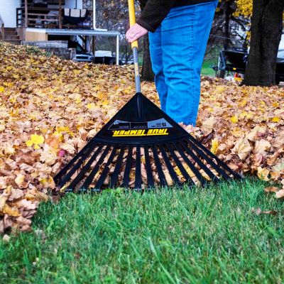 Image showing  Clog Free 48 in. Wood Handle Poly 15-Tine Leaf Rake (2-Pack)
