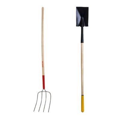 True Temper 2-piece Garden Prep Set with Manure Fork and Square Point Shovel