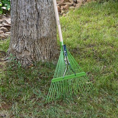 Image showing  54 in. Wood Handle 22 Steel Tine Leaf Rake 4 pk.
