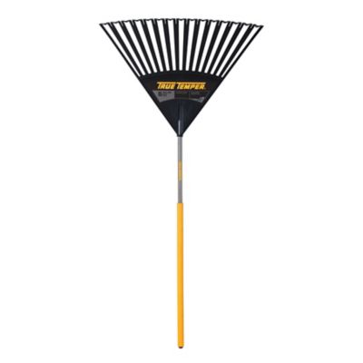 Image showing  Clog Free 48 in. Wood Handle Poly 15-Tine Leaf Rake (4-Pack)