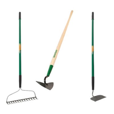 UnionTools 3-piece Flowerbed Set with Bow Rake, Warren Hoe and Hoe