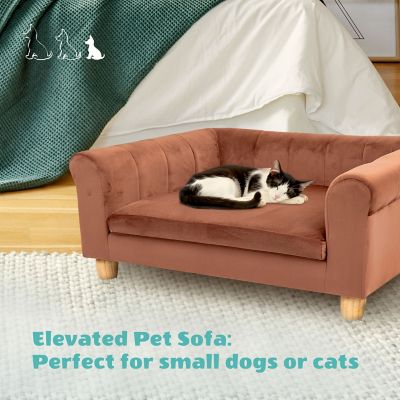 Image showing  33 in. Faux Suede Durable Washable Pet Bed for Small & Medium Sized Cats & Dogs