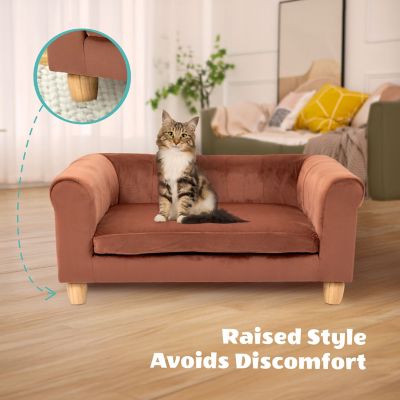 Image showing  33 in. Faux Suede Durable Washable Pet Bed for Small & Medium Sized Cats & Dogs