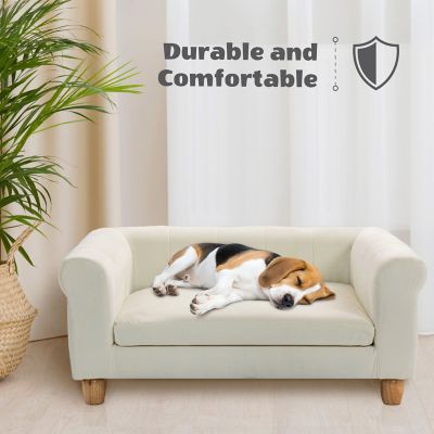 Image showing  33 in. Faux Suede Durable Washable Pet Bed for Small & Medium Sized Cats & Dogs