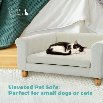 Image showing  33 in. Faux Suede Durable Washable Pet Bed for Small & Medium Sized Cats & Dogs
