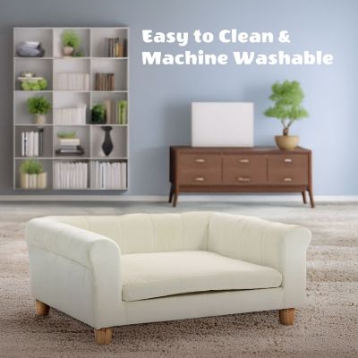 Image showing  33 in. Faux Suede Durable Washable Pet Bed for Small & Medium Sized Cats & Dogs