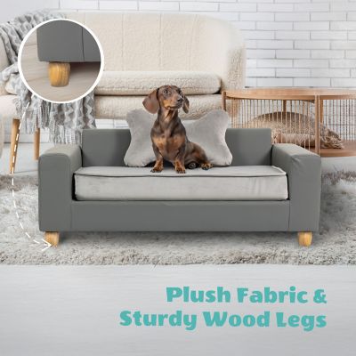 Image showing  43 in. Faux Leather Durable Washable Pet Bed for Large Cats & Dogs