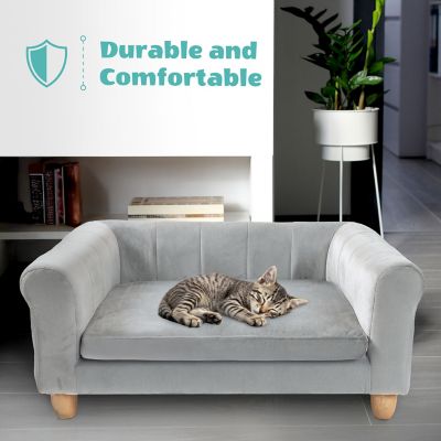 Image showing  33 in. Faux Suede Durable Washable Pet Bed for Small & Medium Sized Cats & Dogs