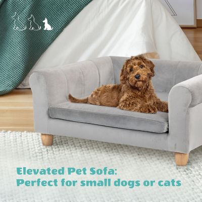 Image showing  33 in. Faux Suede Durable Washable Pet Bed for Small & Medium Sized Cats & Dogs